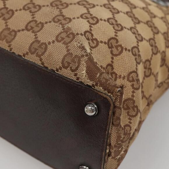 GUCCI GG Canvas Hand Bag Beige Gold - Picture 12 of 16